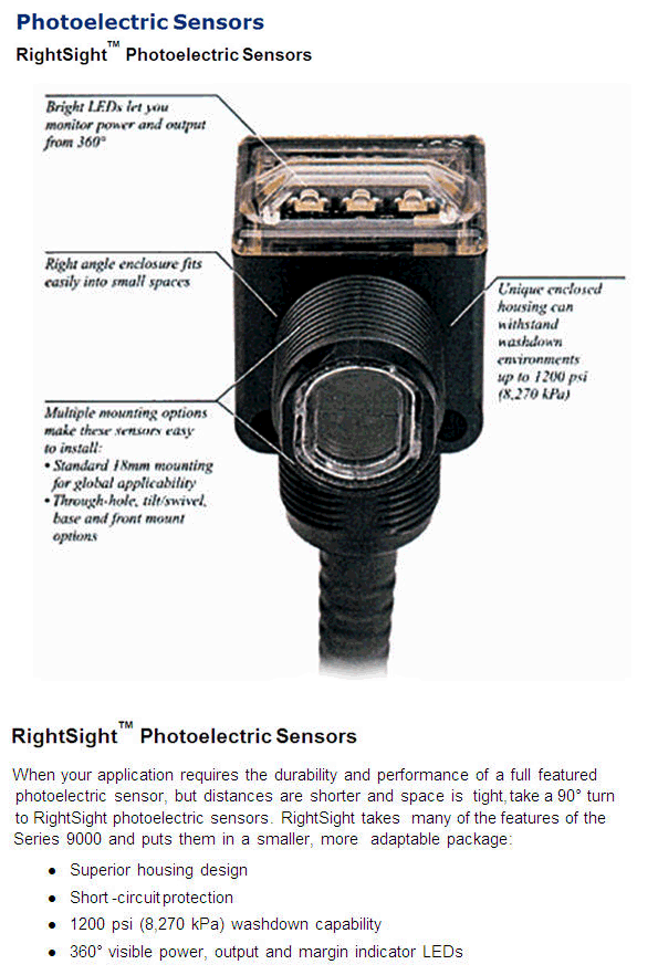 PRODUCT RightSight Photoelectric Sensors บริษัท ร็อกเวล ออโตเมชั่น